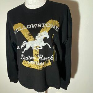 NWT Women's Yellowstone Black/Yellow Sweatshirt - Size Small